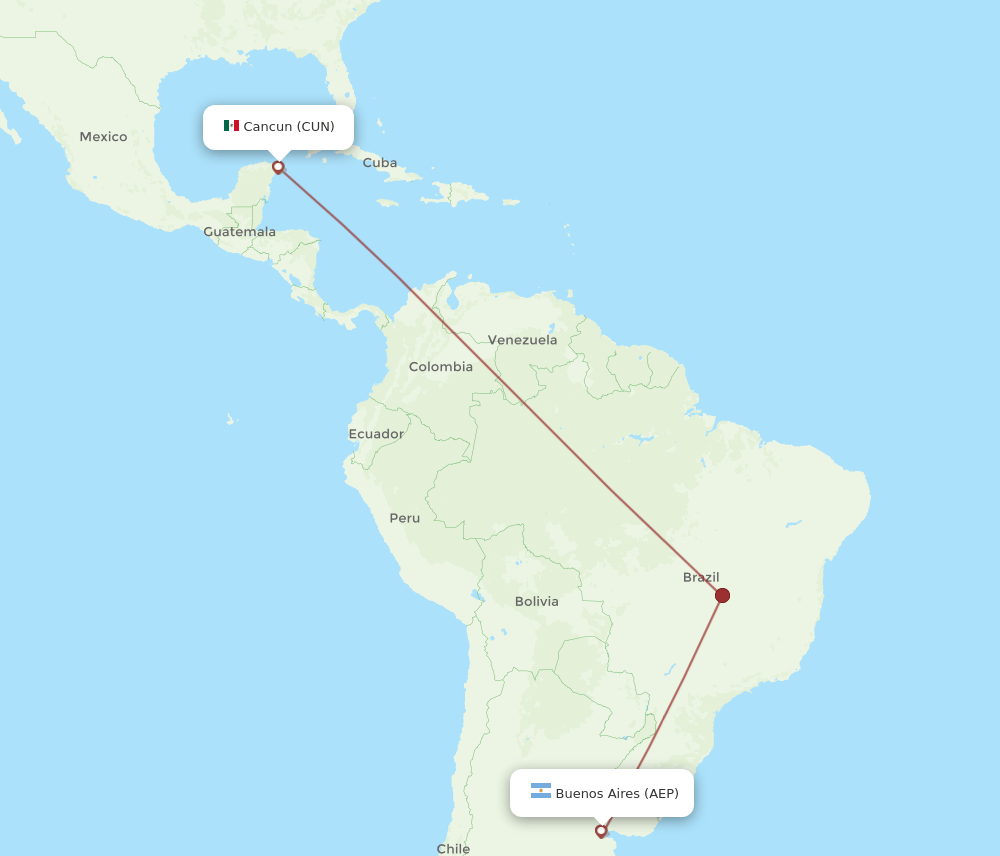 AEP-CUN flight routes