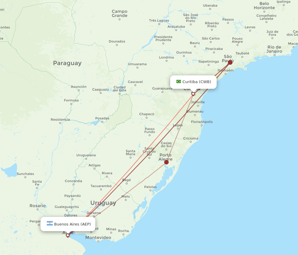 AEP-CWB flight routes