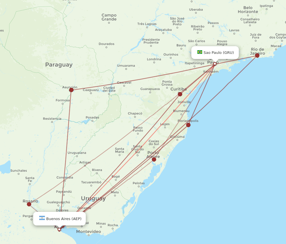 AEP-GRU flight routes