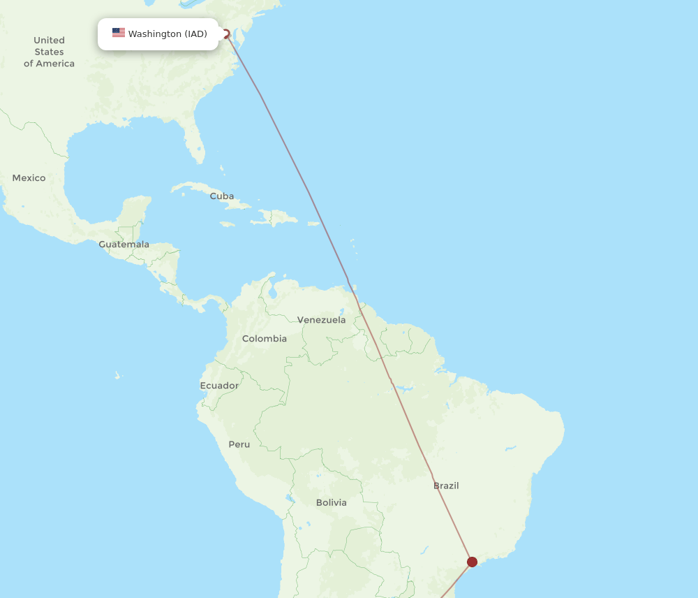 AEP-IAD flight routes