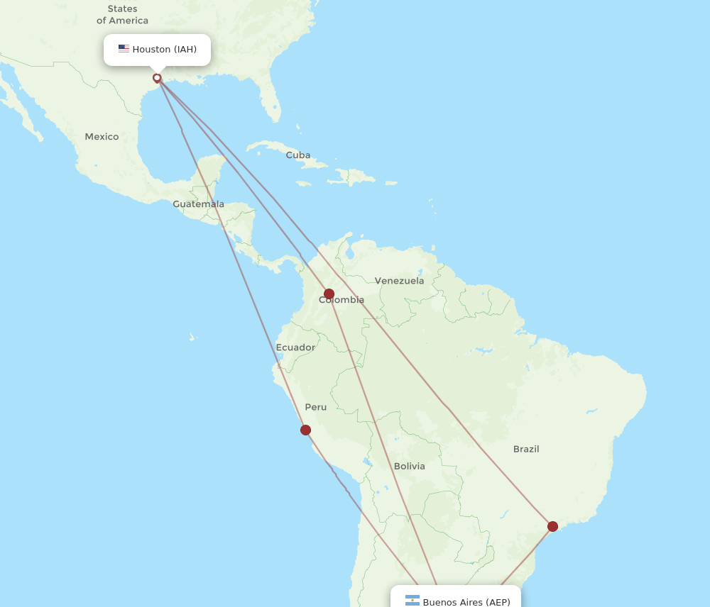 AEP-IAH flight routes