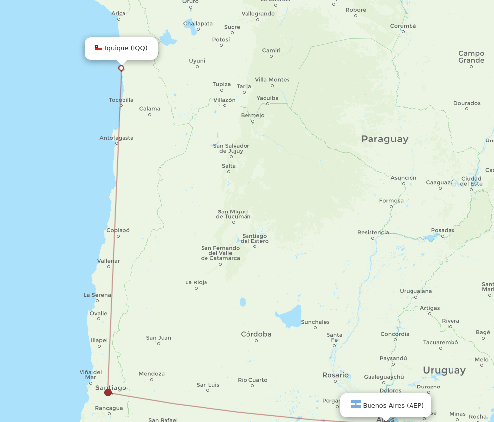 AEP-IQQ flight routes