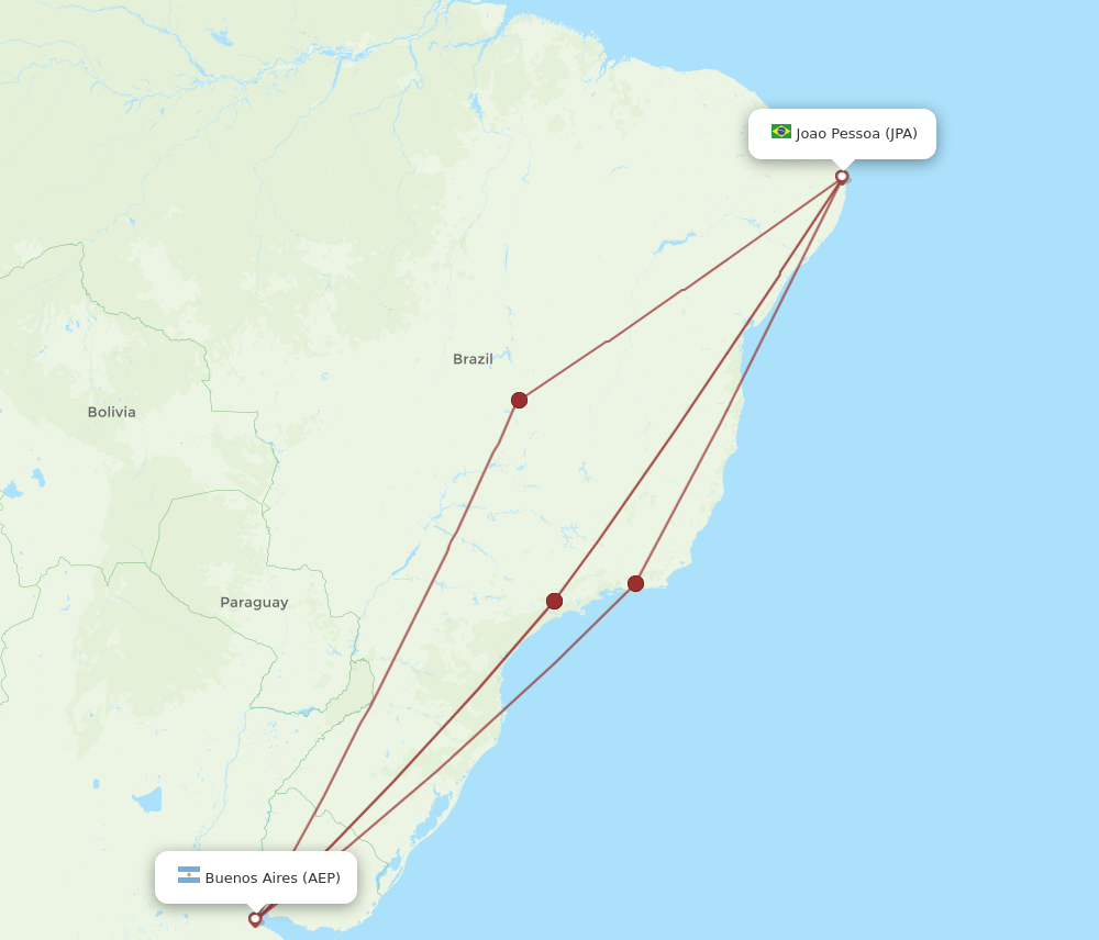 AEP-JPA flight routes