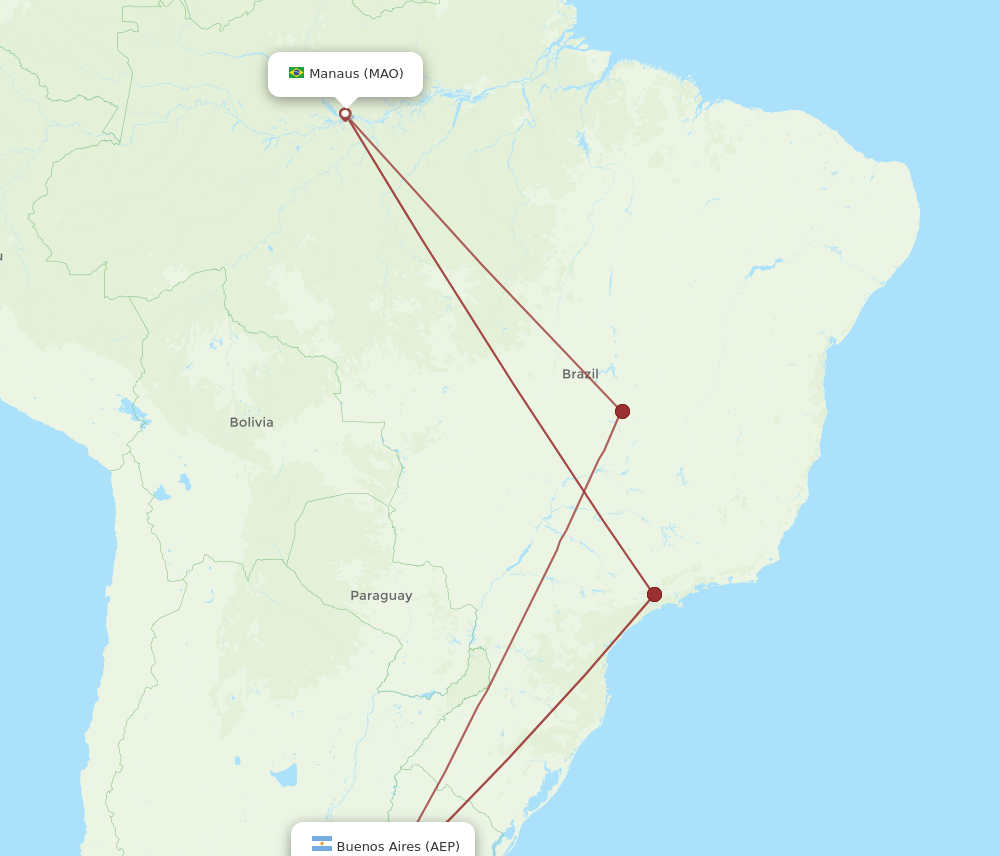 AEP-MAO flight routes