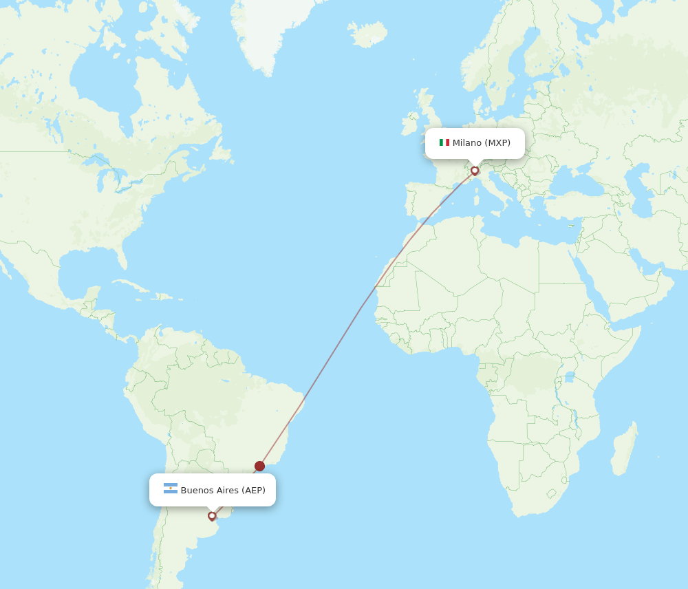 AEP-MXP flight routes