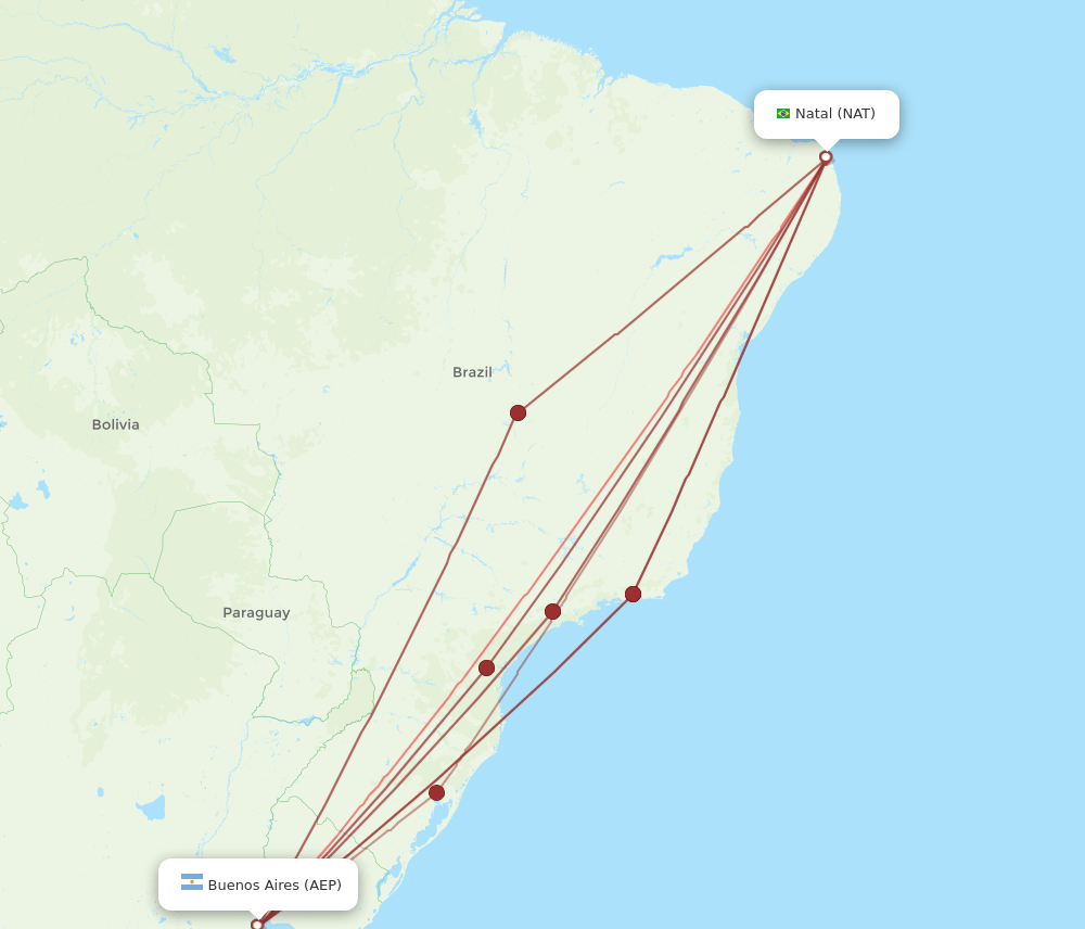 AEP-NAT flight routes