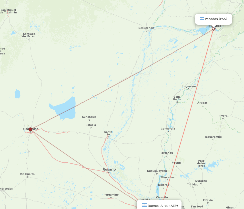 AEP-PSS flight routes