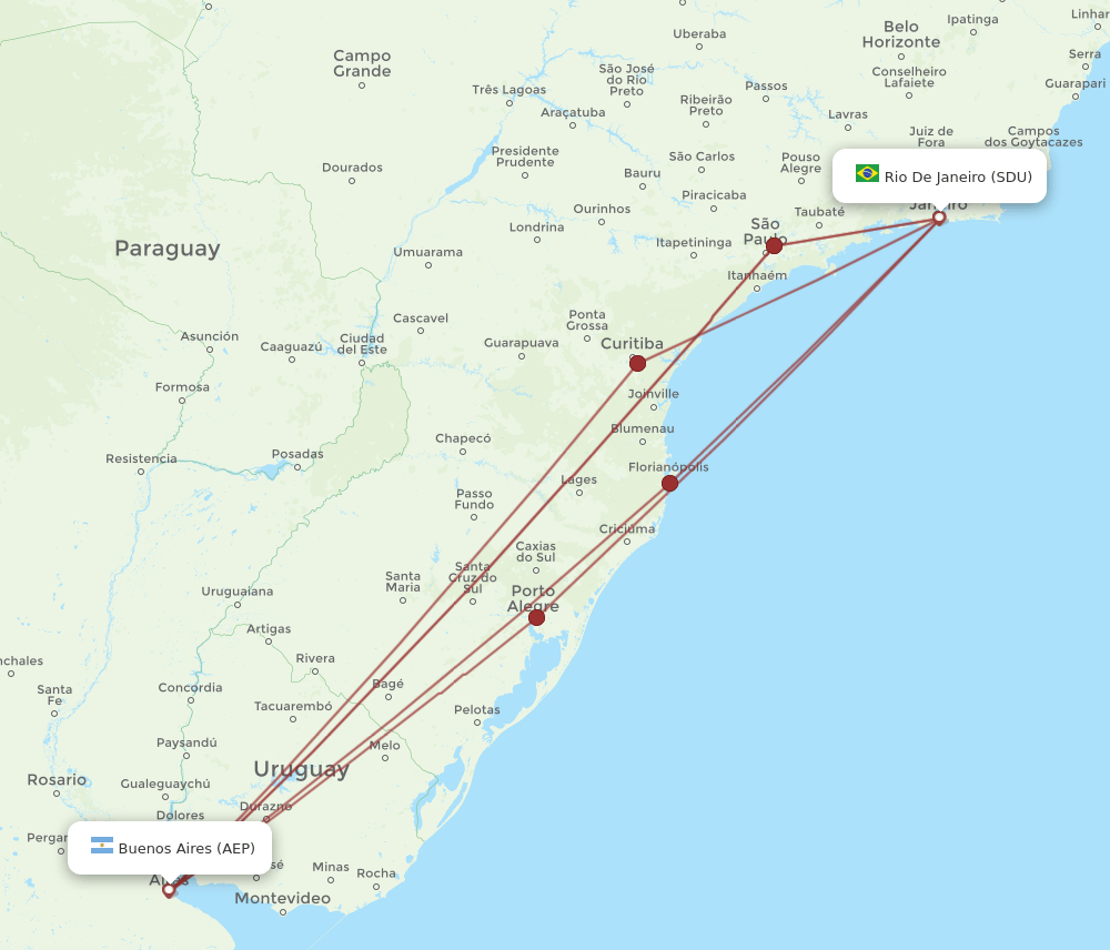 AEP-SDU flight routes