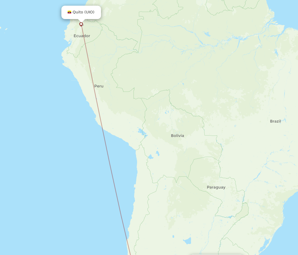 Quito - Buenos Aires route map and flight paths