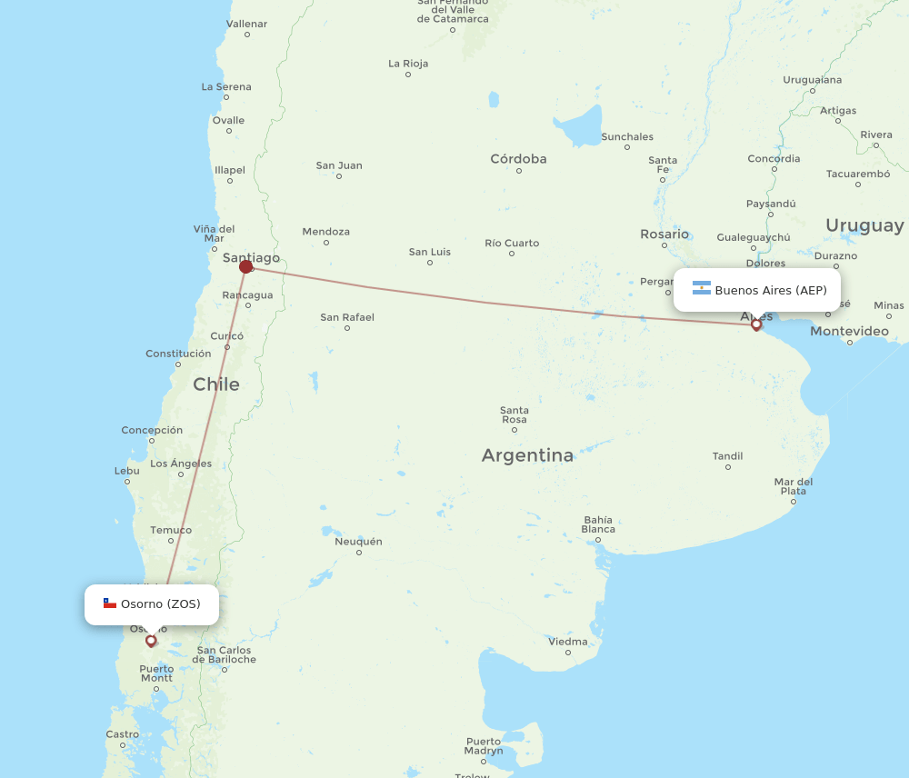 AEP-ZOS flight routes