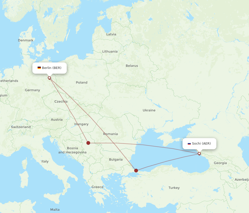 AER-BER flight routes