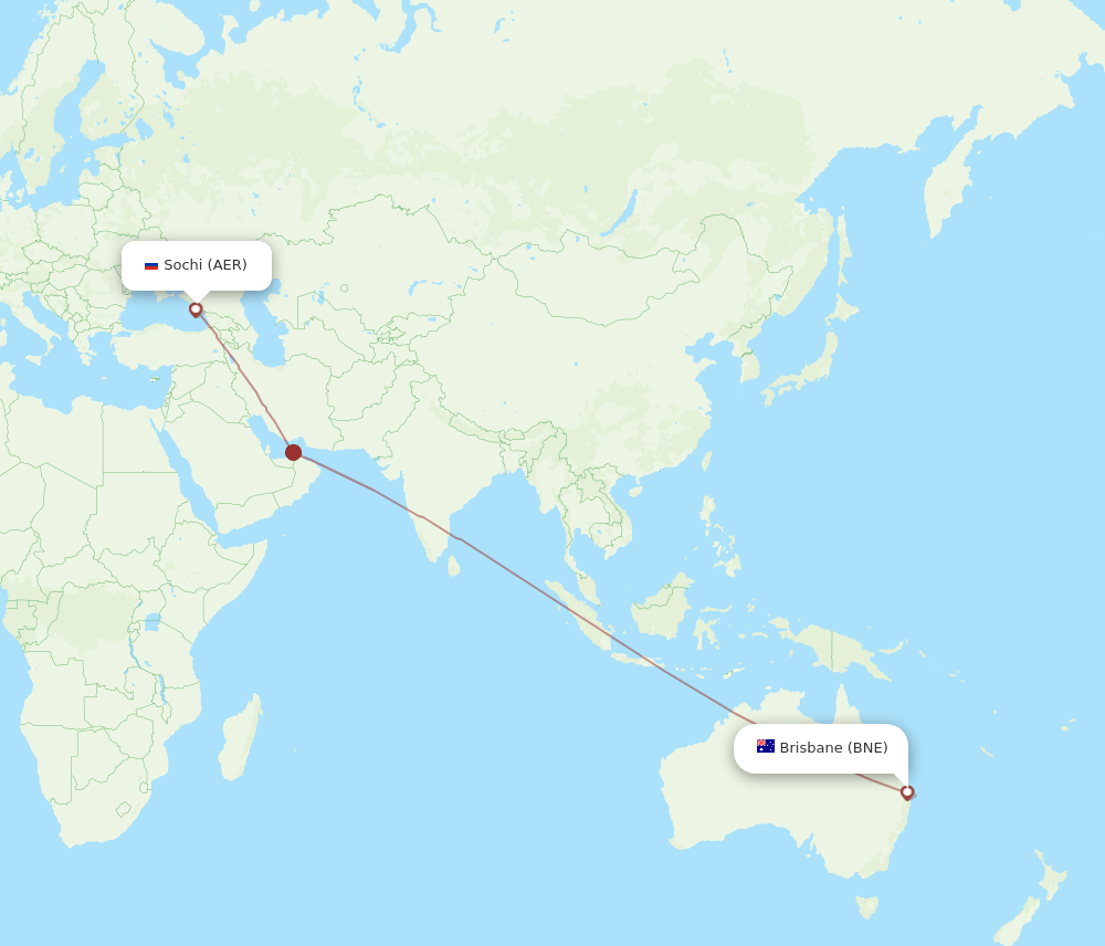 AER-BNE flight routes