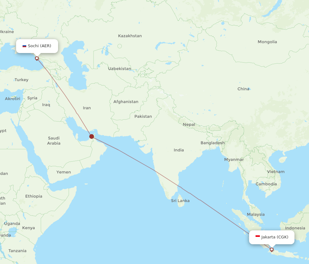 AER-CGK flight routes