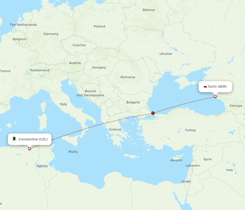 AER-CZL flight routes