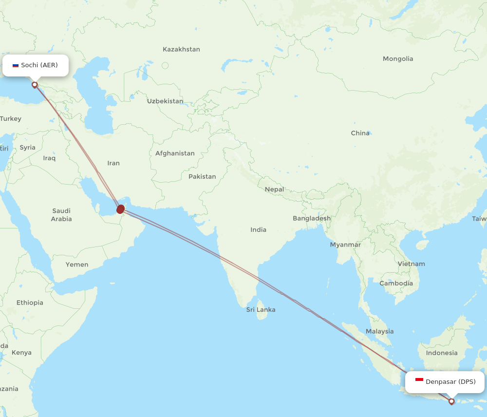 AER-DPS flight routes