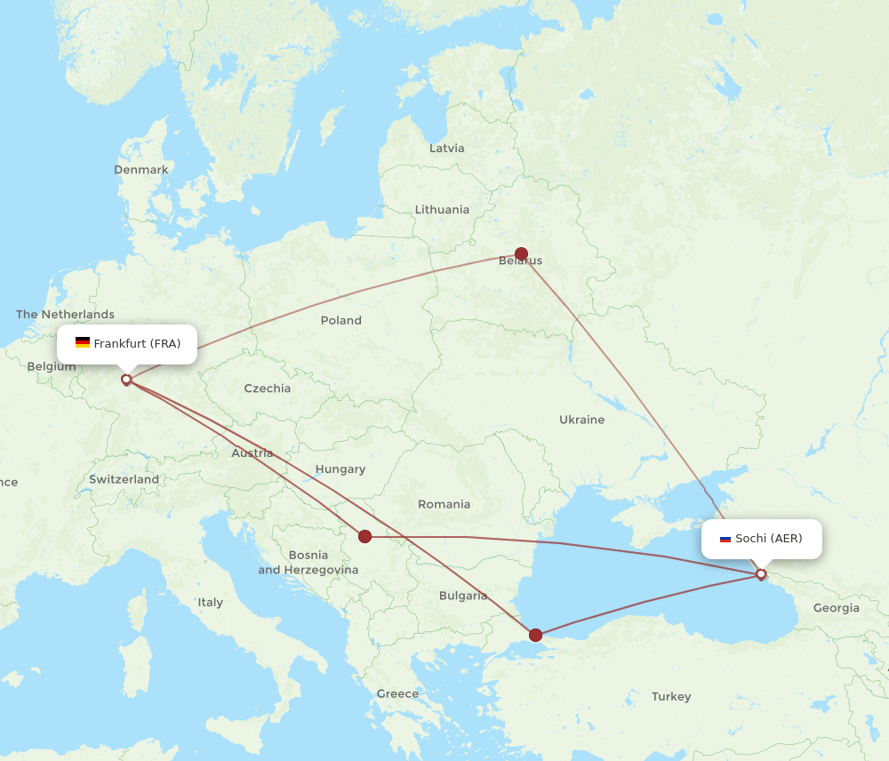 AER-FRA flight routes
