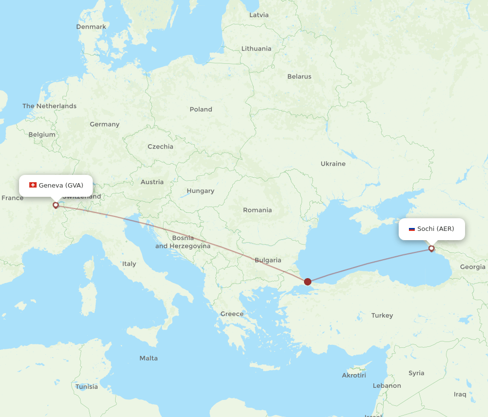 AER-GVA flight routes