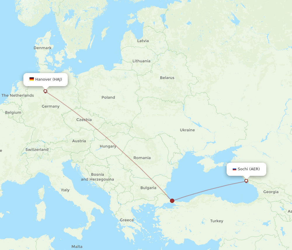 AER-HAJ flight routes