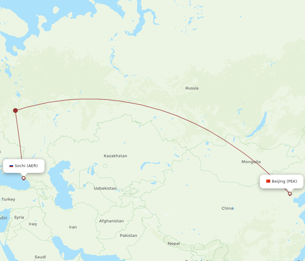 AER-PEK flight routes