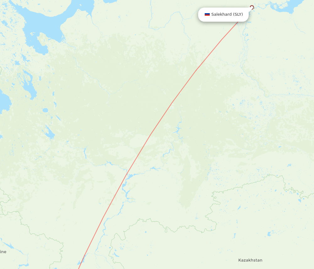 Adler/Sochi - Salekhard route map and flight paths