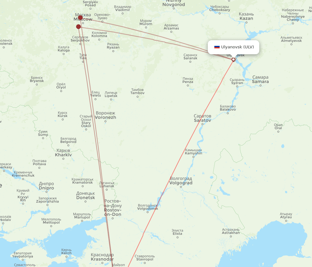 AER-ULV flight routes