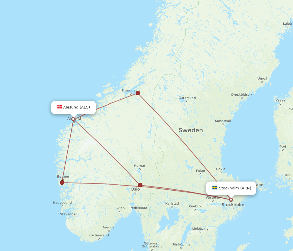 AES-ARN flight routes