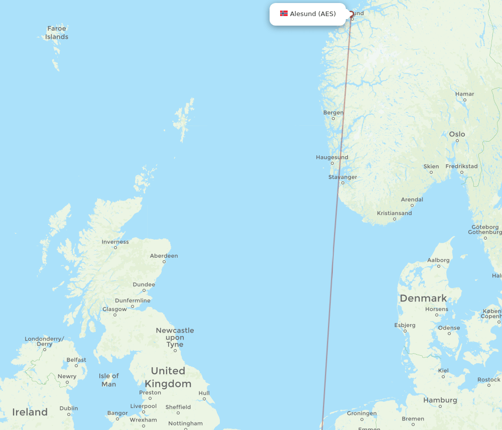 AES-BRS flight routes