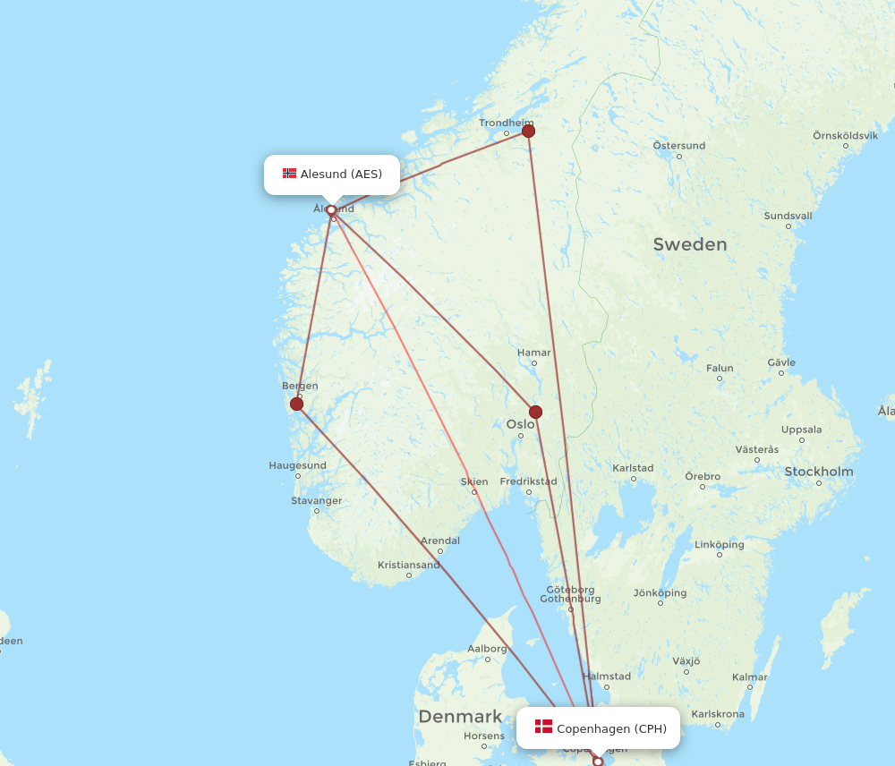 AES-CPH flight routes