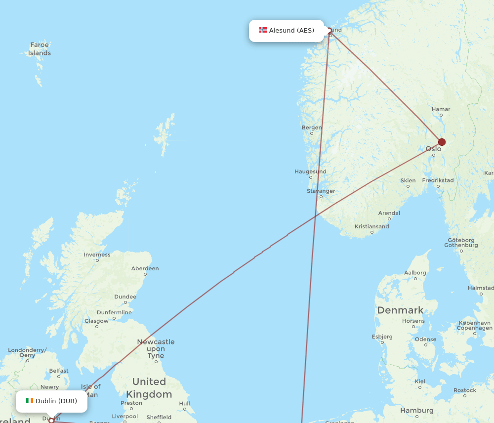 AES-DUB flight routes