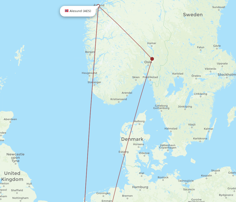 AES-DUS flight routes