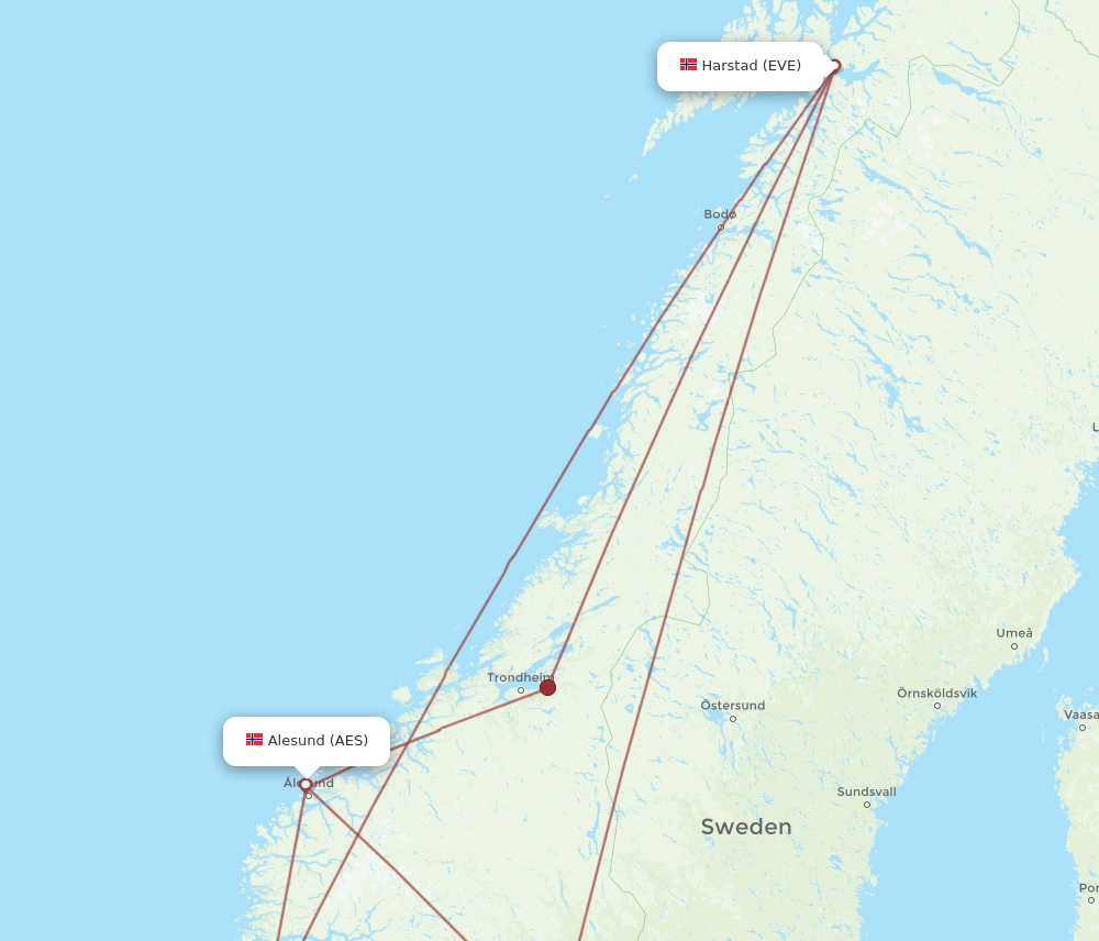 AES-EVE flight routes