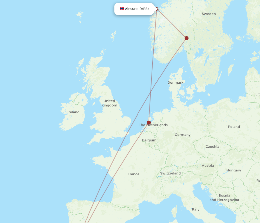 AES-FAO flight routes
