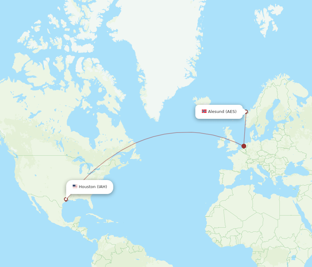 AES-IAH flight routes