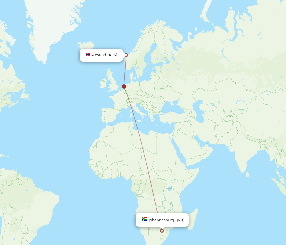 AES-JNB flight routes