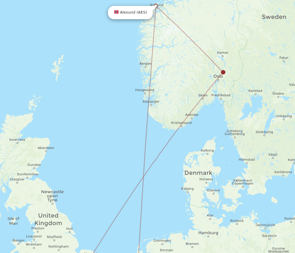 AES-LGW flight routes
