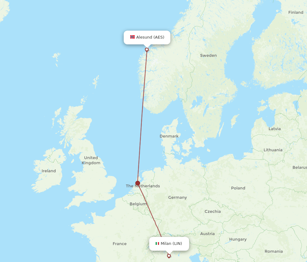 AES-LIN flight routes