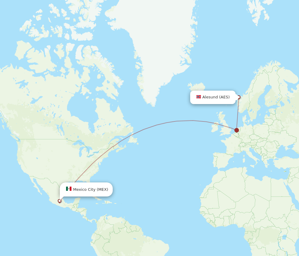 AES-MEX flight routes