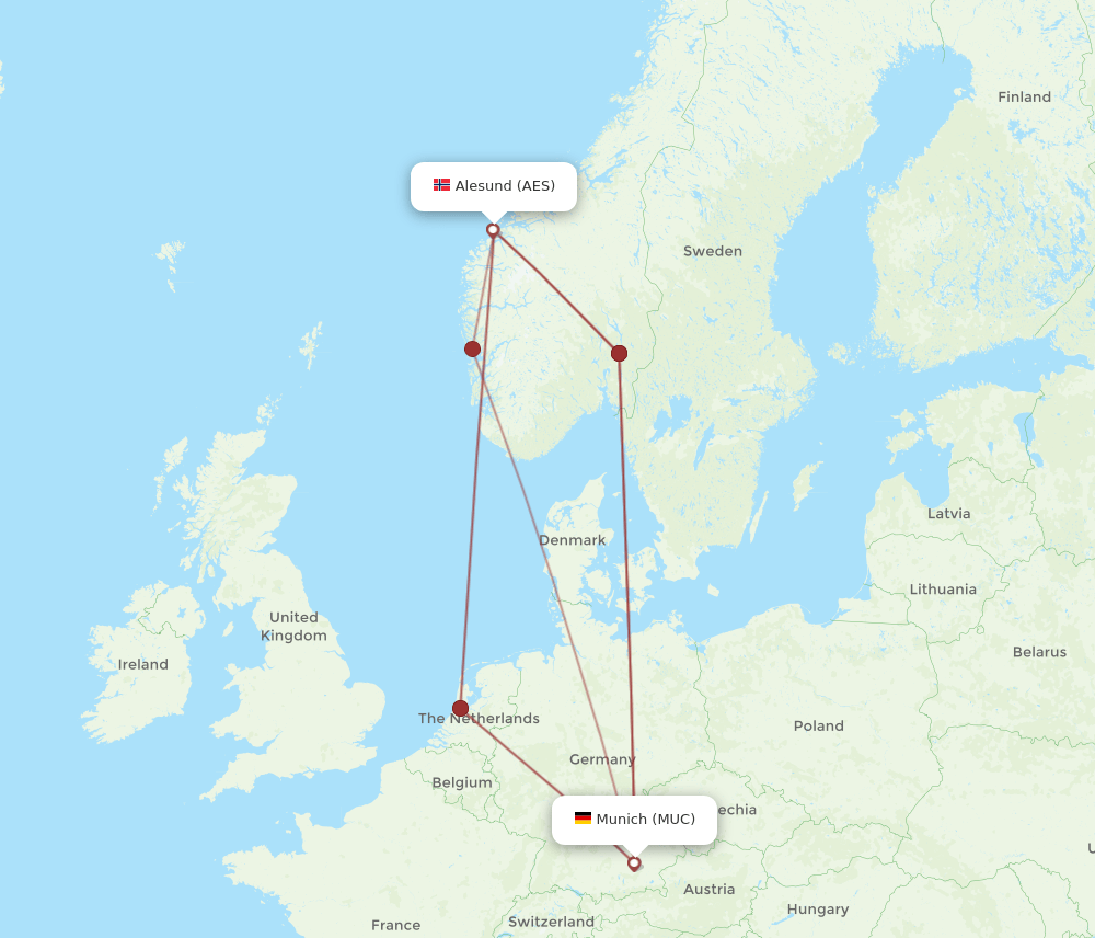 AES-MUC flight routes