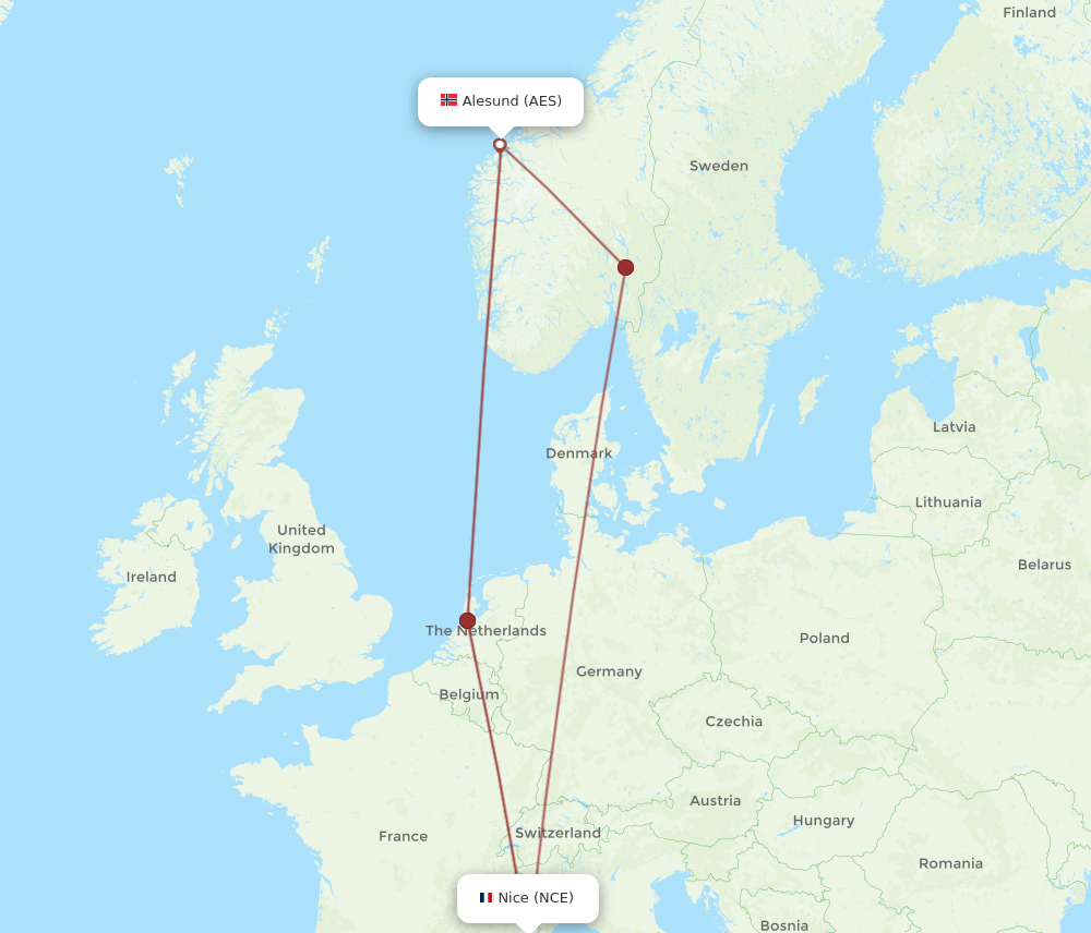 AES-NCE flight routes