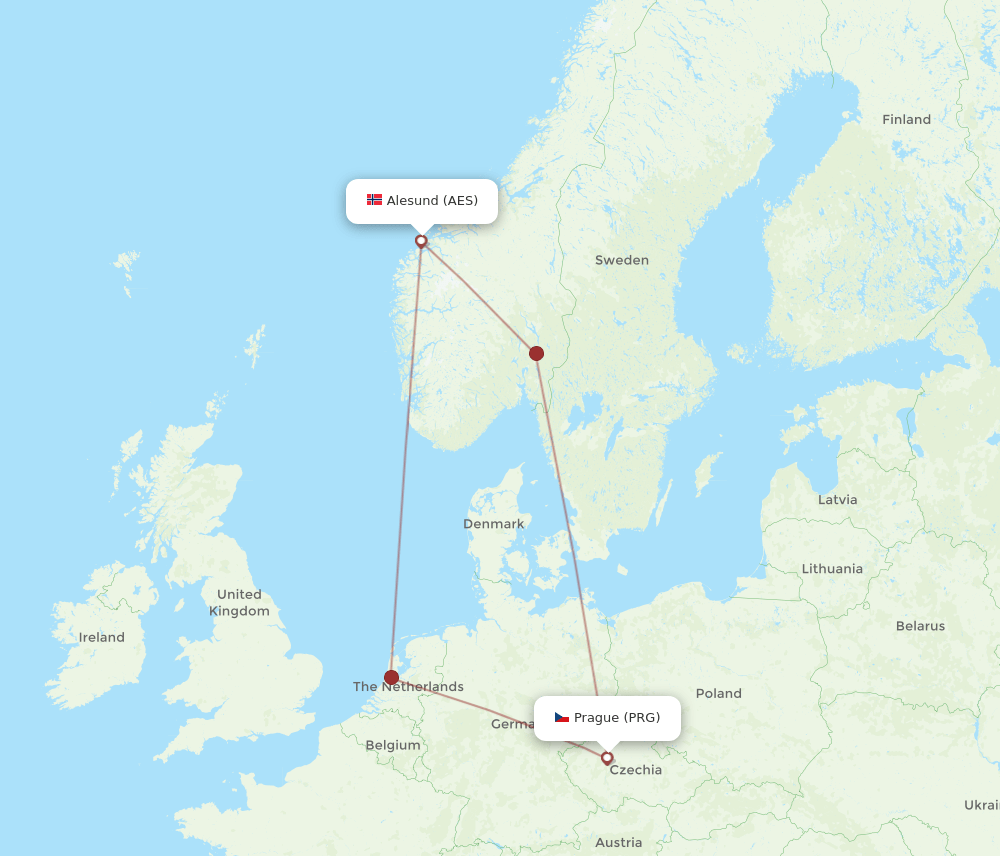AES-PRG flight routes