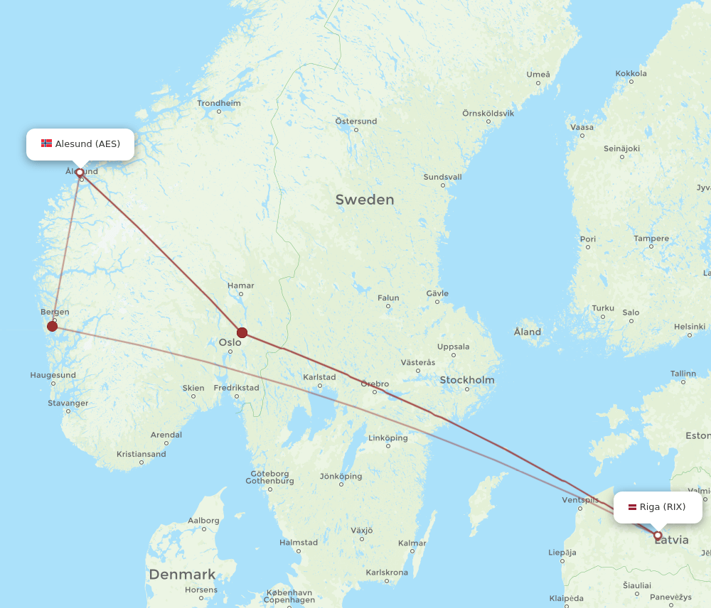AES-RIX flight routes