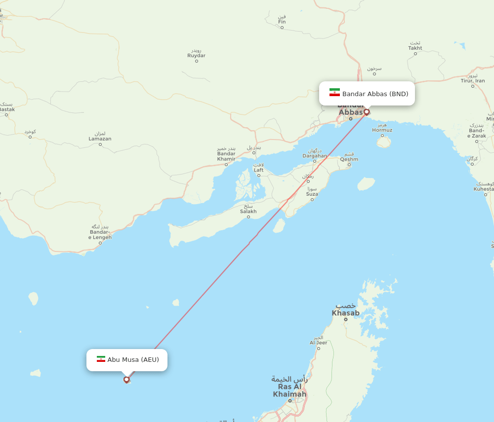 AEU to BND flights and routes map