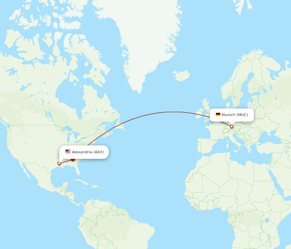 AEX-MUC flight routes