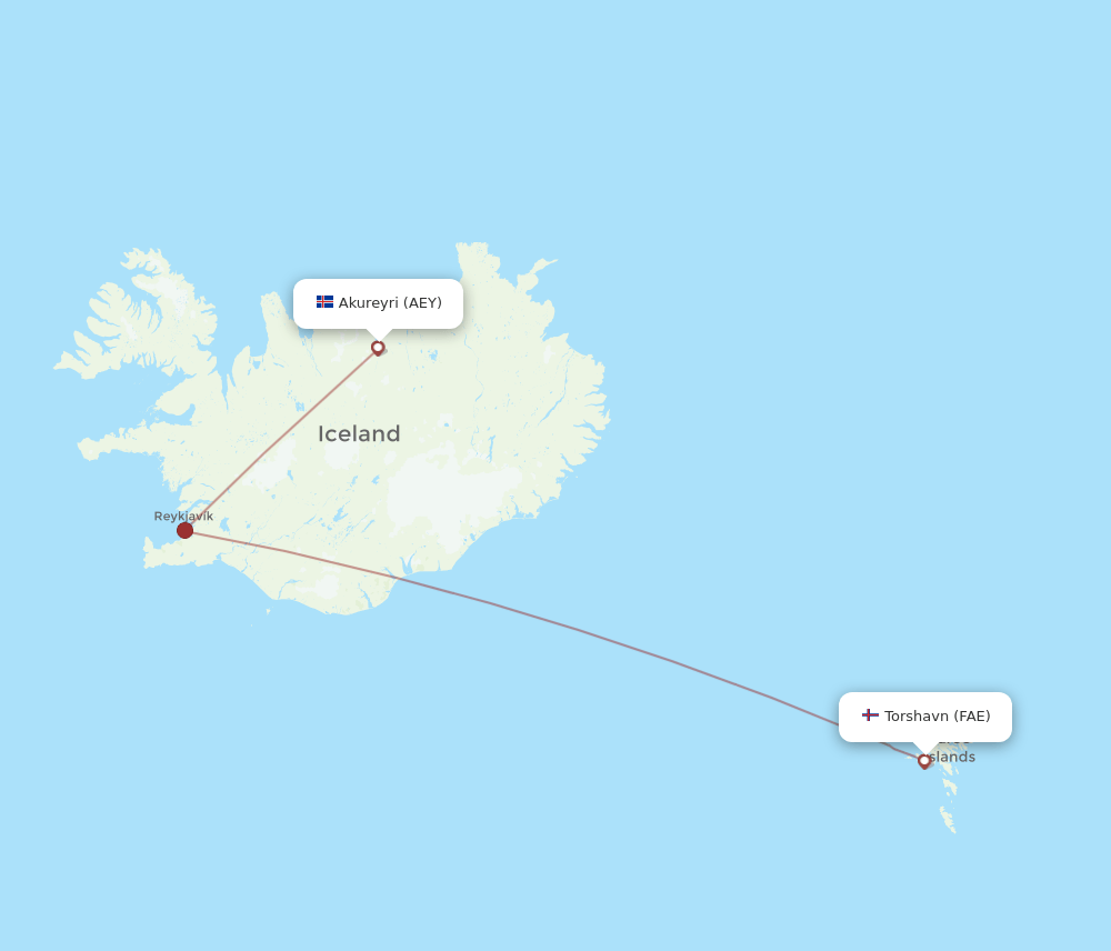 AEY-FAE flight routes