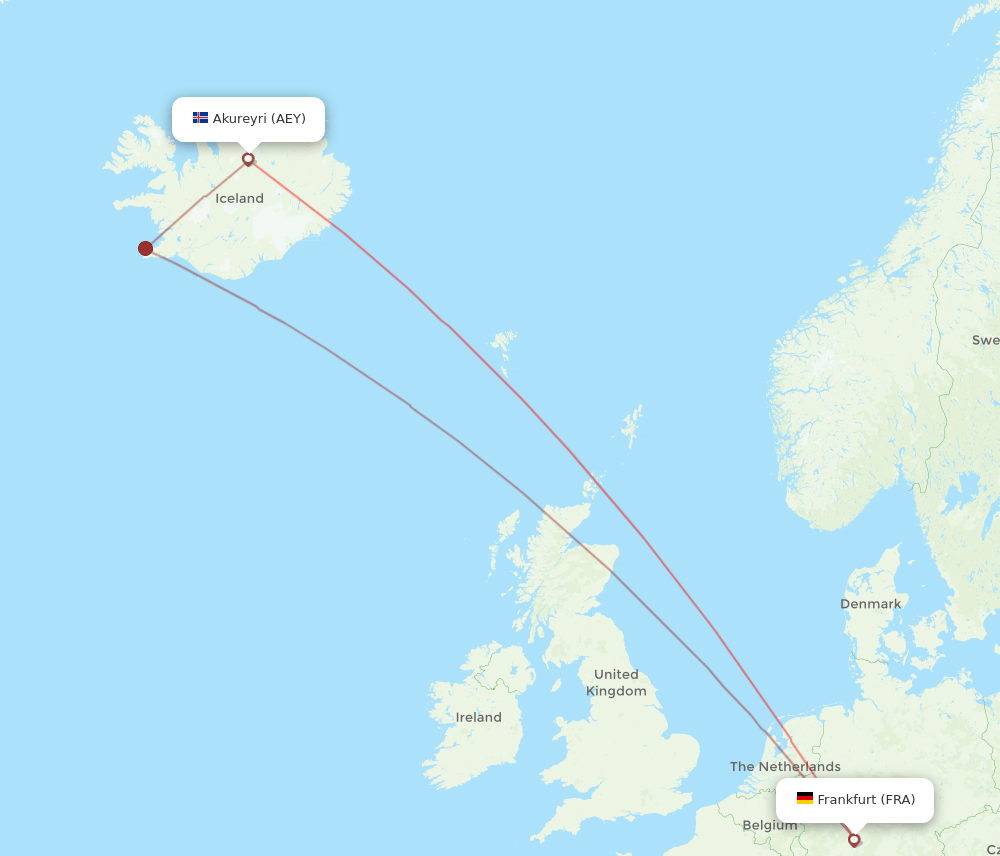 AEY-FRA flight routes
