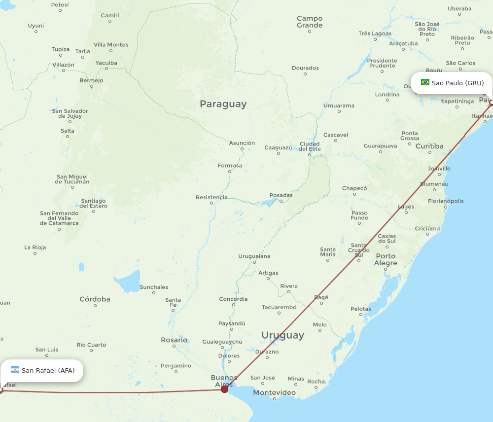 AFA-GRU flight routes