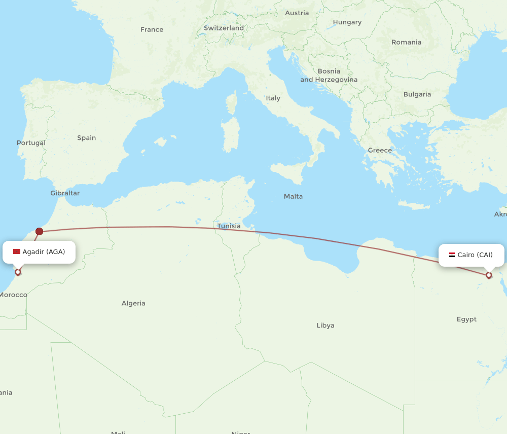 AGA-CAI flight routes