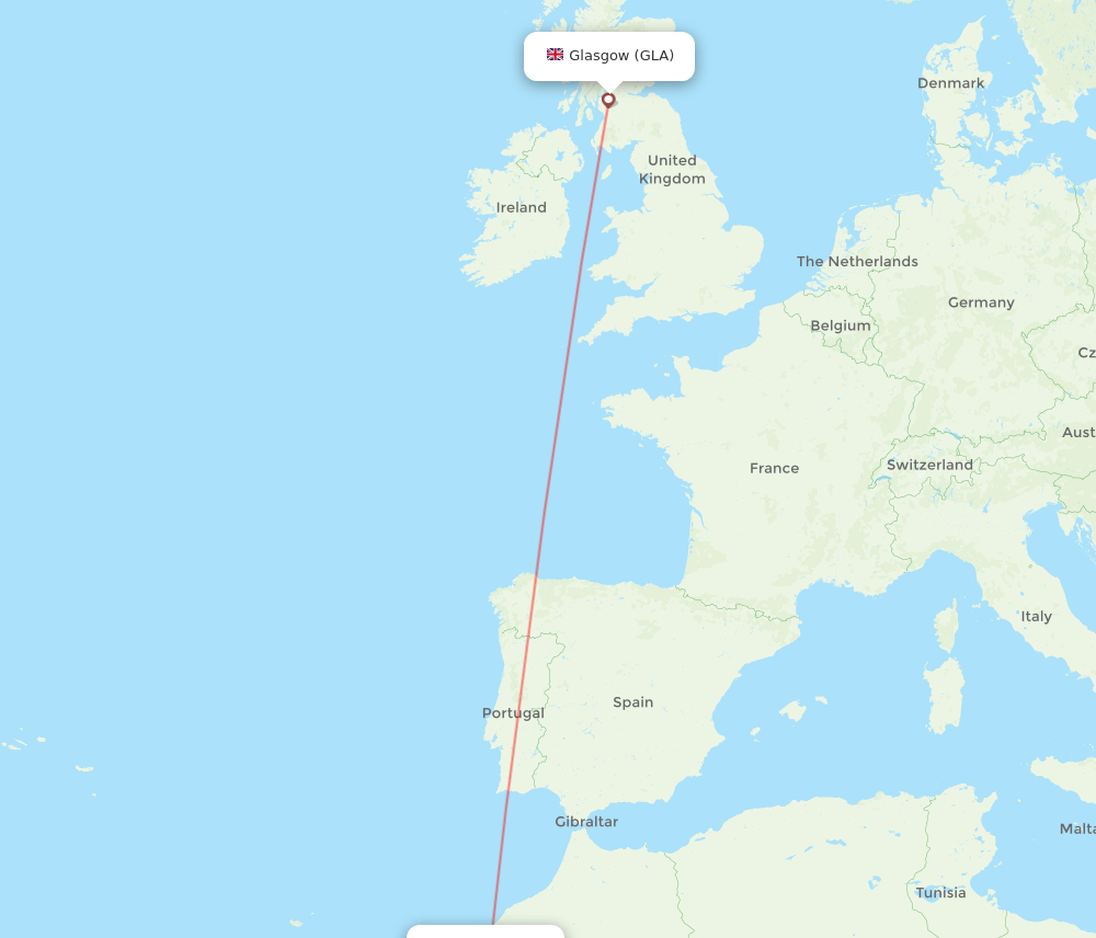 AGA-GLA flight routes