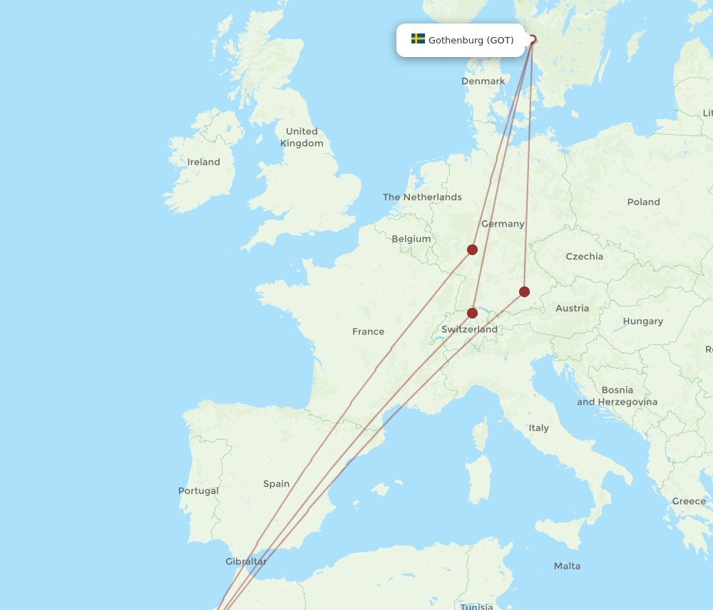 AGA-GOT flight routes