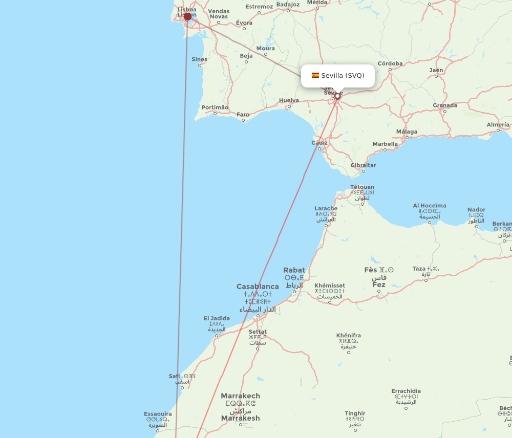 AGA-SVQ flight routes
